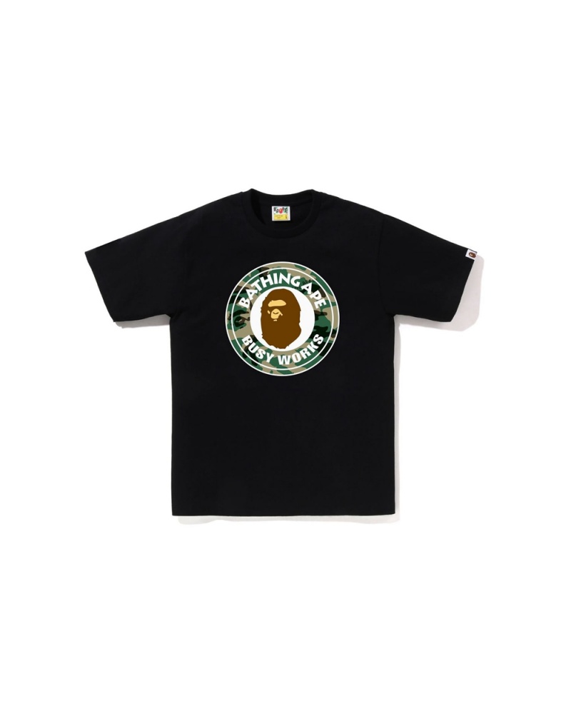 T Shirts Bape Woodland and College Noir Homme | UPJ-27199410